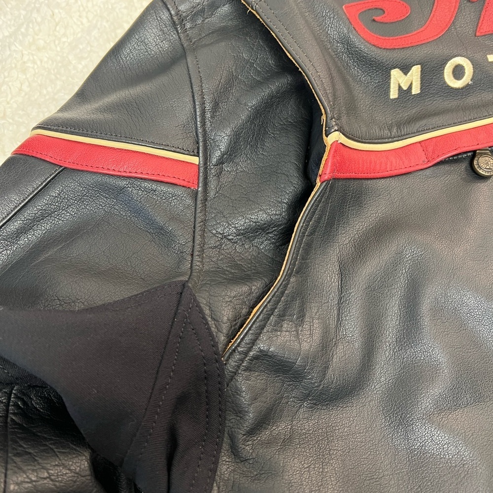 Indian Motorcyle Licensed Freeway Black Leather Coat Jacket Men's XXL - Picture 10 of 16